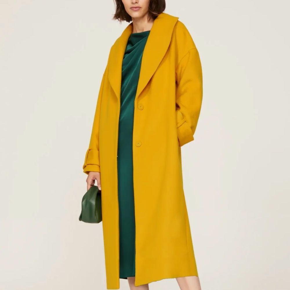 Marina Moscone Yellow Cocoon Coat